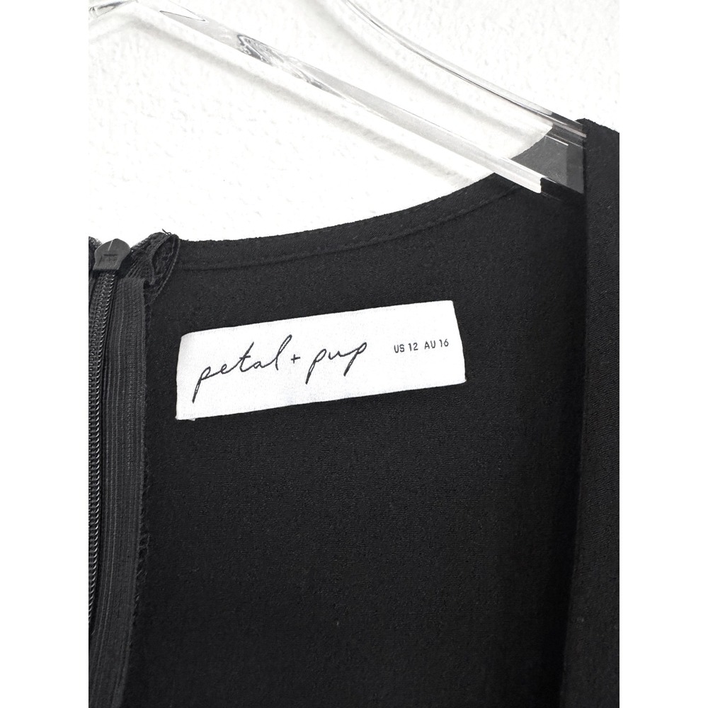 Petal & Pup | Franklin Puff Sleeve Midi Dress in Black - Sweetheart Neck - Picture 5 of 6